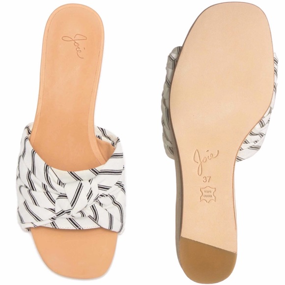 Joie Fabrizia Slide Wedge Sandal Caviar Porcelain - Picture 7 of 8